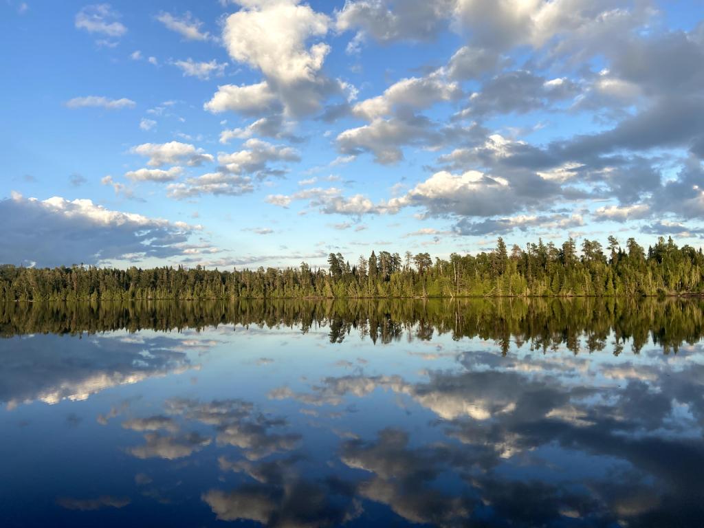 Clouds reflected in a lake. 