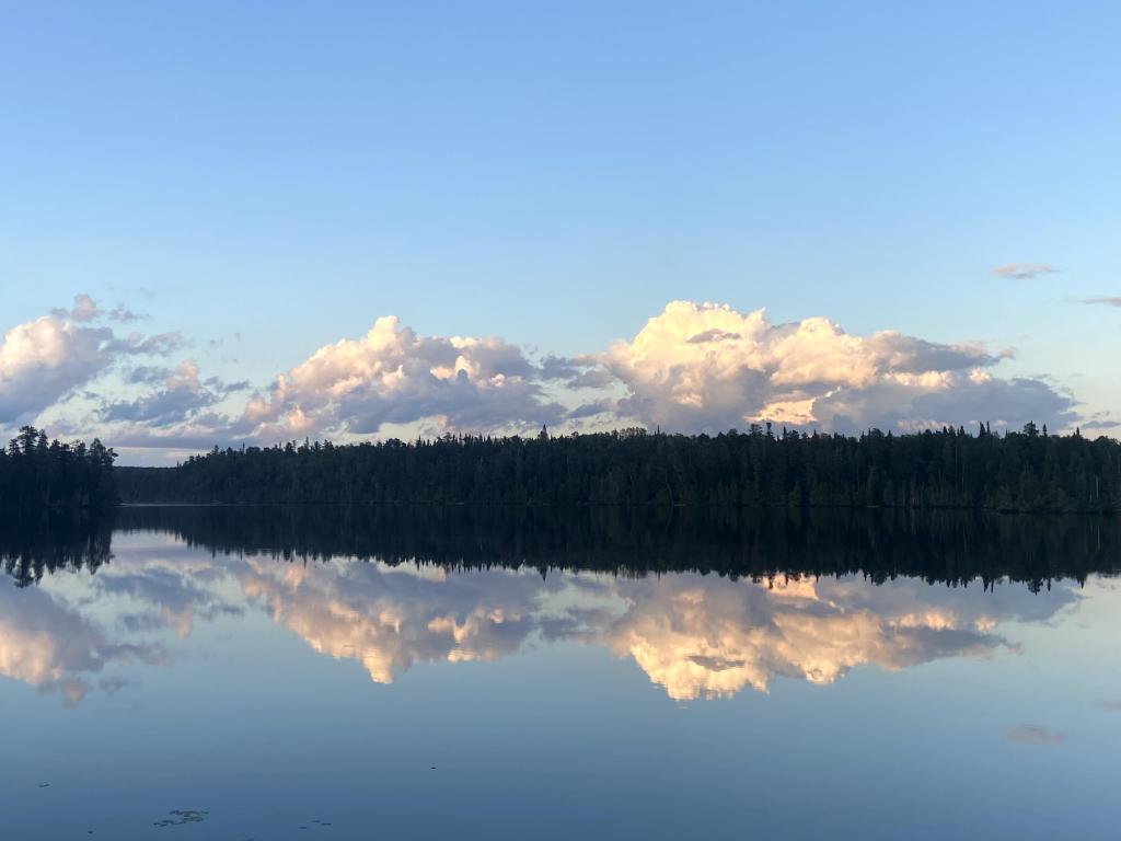 Clouds reflected in a lake. 