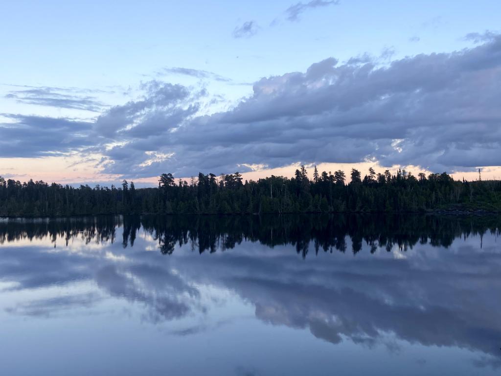 Clouds reflected in a lake. 